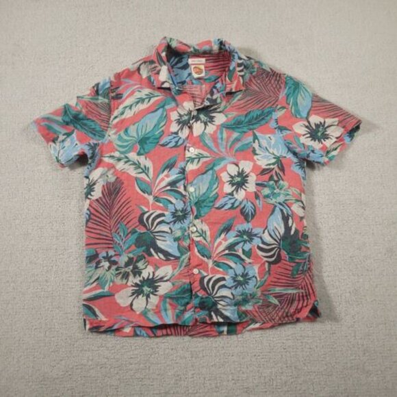 NEW C&C CALIFORNIA Linen Short Sleeve Printed Camp Shirt sugar coral for man 253 - Picture 6 of 6